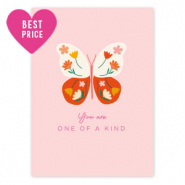 Tarjetas para joyería "You are one of a kind" Rosa claro