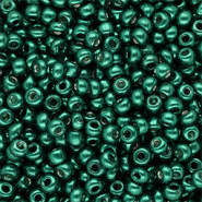 Rocalla cristal 6/0 (4mm) Verde teal metálico brillante