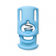 Fornituras coloridas abalorio stopper para cord&oacute;n rect&aacute;ngulo Azul claro