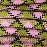 Paracord trendy 8mm Verde oliva-rosa claro-negro
