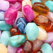 Abalorios acr&iacute;licos rect&aacute;ngulo Multicolor-m&aacute;rmol