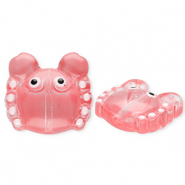 Abalorios de vidrio a mano cangrejo Rosa coral transparente-blanco-negro