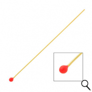 BY31® Fornituras Acero inox bastón con cabeza bola 70mm Dorado-rojo