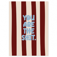 BY31® Tarjetas para joyería "You are the shit" Marrón-crema-azul claro