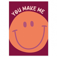 BY31® Tarjetas para joyería "You make me" Rojo oporto-naranja-rosa claro-púrpura