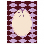 BY31® Tarjetas para joyería óvalo con lazo Marrón-púrpura-rosa-crema