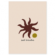 BY31® Tarjetas para joyería "Just breathe" Crema-marrón oscuro-verde olivia