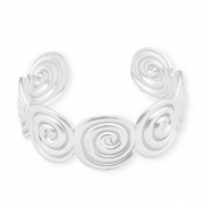 Pulseras Acero Inox bangle espiral Plateado