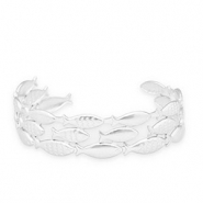 Pulseras Acero Inox bangle pez Plateado