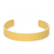Pulseras Acero Inox bangle puntos Dorado