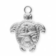 Colgantes Acero Inox tortuga con estrella de mar Plateado