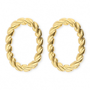 BY31® Pendientes Acero Inox óvalo retorcido Dorado