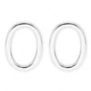 BY31® Pendientes Acero Inox óvalo Plateado
