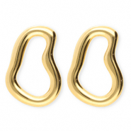 BY31® Pendientes Acero Inox irregular Dorado
