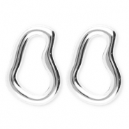 BY31® Pendientes Acero Inox irregular Plateado