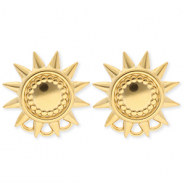 BY31® Fornituras Acero Inox pendientes sol con 3 anillas Dorado