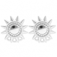 BY31® Fornituras Acero Inox pendientes sol con 3 anillas Plateado