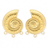 BY31® Fornituras Acero Inox pendientes concha con 3 anillas Dorado