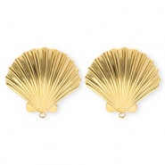 BY31® Fornituras Acero Inox pendientes concha con anilla Dorado