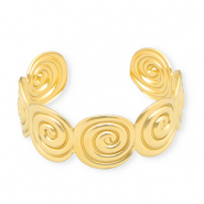 Pulseras Acero Inox bangle espiral Dorado