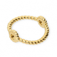 Fornituras acero inox anillo cerrado con 2 anillas 13mm Dorado