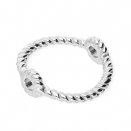 Fornituras acero inox anillo cerrado con 2 anillas 13mm Plateado