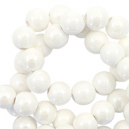 Abalorios de cer&aacute;mica 6mm Blanco