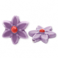 Abalorios de cer&aacute;mica flor Mauve oscuro