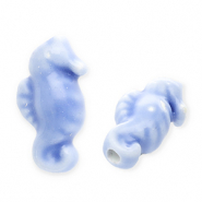 Abalorios de cer&aacute;mica caballito de mar Azul