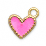 Colgantes Acero Inox corazón Dorado-rosa
