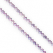Abalorios faceteados disco 4x3mm P&uacute;rpura-cubierta AB
