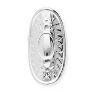 Anillos Acero Inox óvalo con sol Plateado