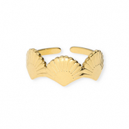 Anillos Acero Inox conchas Dorado