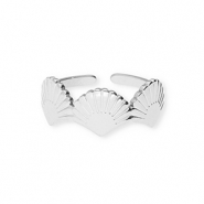 Anillos Acero Inox conchas Plateado