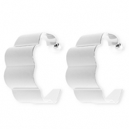 Pendientes llamativos con perno de acero inox Plateado