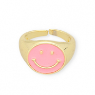 Anillos Must-have esmalte smiley Rosa-dorado