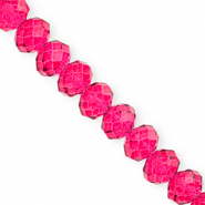 Abalorios faceteados disco 12x9mm Rosa cherry