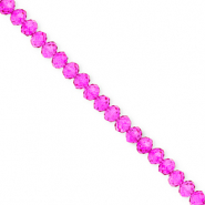 Abalorios faceteados disco 4x3mm Rosa fucsia