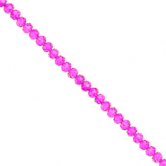 Abalorios faceteados disco 3x2mm Rosa fucsia
