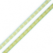 BY31® Cinta con texto lineas espiral Verde-azul turqueza