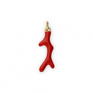 Metal TQ lat&oacute;n colgante coral Dorado-rojo