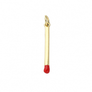 Metal TQ lat&oacute;n colgante lucifer Dorado-rojo