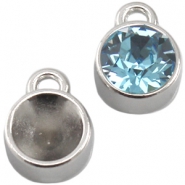 Engaste metálico DQ con 1 ojo para chatón SS39 plateado (sin níquel)