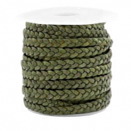 Cuero DQ auténtico y ante DQ Cuero DQ plano trenzado 5 mm