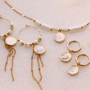 Set de inspiraciones Inspiración veraniega en pulseras y pendientes con colgantes de acero inoxidable iniciales