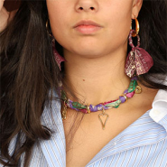 Set de inspiraciones Crea joyas únicas con cinta Sari de seda y correderas metálicas DQ