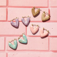 Nuevo  Collar facetado y pendientes de corazón