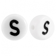 Abalorios alfabeto acr&iacute;lico letra S blanco