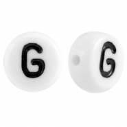 Abalorios alfabeto acr&iacute;lico letra G blanco
