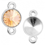 Engaste/entrepieza metálico DQ para chatón Rivoli 12mm plata vieja (sin níquel)